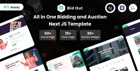 Bidout - Bid and Auction Multivendor Next.js Template + RTL
