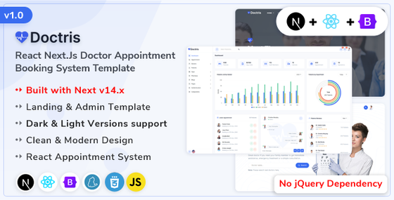 Doctris - React Next.js Doctor Appointment Booking System & Admin Dashboard Template