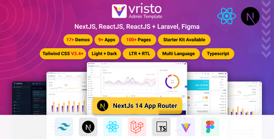 Vristo – Multipurpose Tailwind NextJS App Router, ReactJS Admin Template