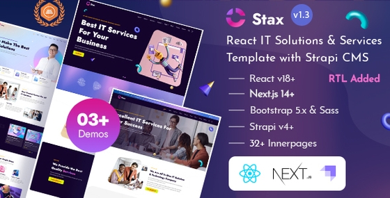 Stax - React Nextjs 14+ IT Services & Startup Template with Strapi 4